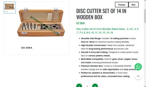 Disc <b>Cutter</b> Set 14 Punches Steel Jewelry Making Tool Round Disc <b>Cutter</b> Kit With Wooden Box For Metal Work |Item No GS-589A - Product Image 3