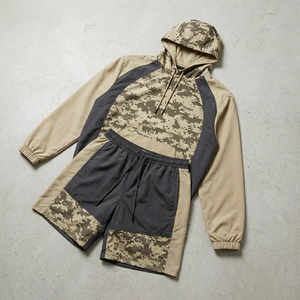Custom Waterproof <b>Nylon</b> Jacket Shorts Set – Lightweight Windbreaker | Hoodie <b>Joggers</b> Summer Tracksuit Short Set - Product Image 1