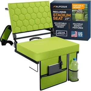 Folding <b>Reclining</b> Stadium <b>Seat</b> with Back Support for Bleachers - Product Image 1