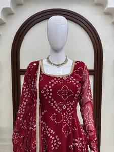 TENNECY Nuevo Diseño de Kurta con Estampado Digital, Encaje Decorativo, Largo hasta el Suelo, Sin Arrugas, Reversible, de Secado Rápido, para Todas las Temporadas - Product Image 4