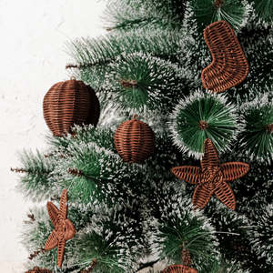 Adornos colgantes de ratán natural para decoración de árboles de Navidad, suministros festivos navideños. - Product Image 6