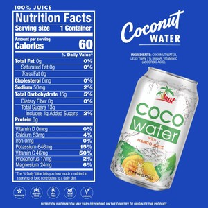 Pulpe d'eau de noix de coco OEM ODM marque privée fabricant de boissons Formulation personnalisée Vietnam usine 330ml Alu peut 24 par carton - Product Image 2