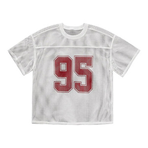 Men's Number Print Jersey Shirt Crew <b>Neck</b> Short Sleeve Mesh Tee Tops Casual Football Jersey Shirts - Product Image 1