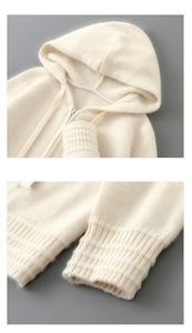 Pull à capuche zippé en maille pour homme, couleur unie, décontracté, pour l'automne, manches longues, avec poches - Product Image 6