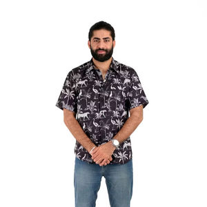 Camisa de algodón para hombre, estampada a mano, de manga corta, suave, de diseñador, para fiesta, de manga larga. - Product Image 1