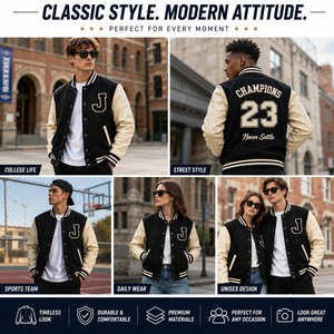 JDB Custom Embroidered Patchwork Varsity Letterman <b>Jacket</b> Wool Sleeve Stand Collar Eco-Friendly OEM ODM - Product Image 3