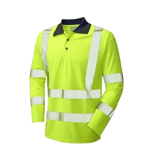 <b>Fluorescent</b> High Visibility Safety Work Polo Shirt Summer Breathable Work Shirt Reflective Polo Shirt - Product Image 1