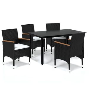 Juego de Comedor Blanco Crema y Negro para Jardín, Muebles de Exterior - Product Image 2