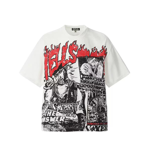 Men's <b>T</b>-<b>Shirt</b> Vintage Wash Graphic 1.1 Rep Print Hell Star 100% Cotton Tee <b>Shirt</b> Oversized Tee with NFC - Product Image 4