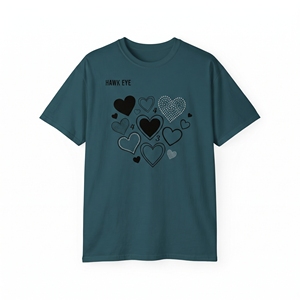 Camiseta al por mayor para mujer con estampado de corazón, jersey personalizado, camiseta informal de manga corta, ropa de moda de algodón - Product Image 4