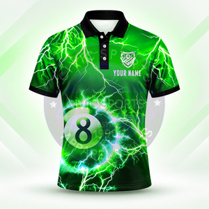 Camiseta de Billar Personalizada de Secado Rápido, Tela de Poliéster/Algodón, Impresión por Transferencia de Calor, Camiseta de Billar de Alta Calidad - Product Image 3