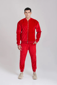 Red Breathable Solid Retro 90s Shell Suit & 2 in 1 <b>Tracksuit</b> for Unisex Summer Lightweight Vintage Disco Windbreaker Costume - Product Image 5