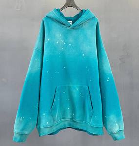 Conjunto de sudadera con capucha extragrande y pantalones deportivos de pierna ancha para mujer, estilo vintage lavado, teñido anudado, informal, de dos piezas, de felpa, holgado. - Product Image 2