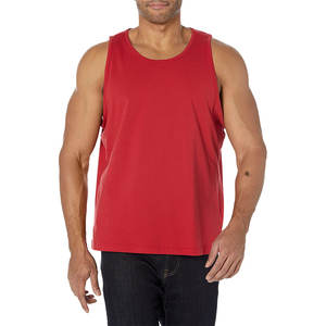 Camiseta sin mangas para hombre, hecha a medida, estilo boxy, corta, con control de humedad, de poliéster/algodón, tejido ligero, estilo urbano, transpirable, para gimnasio. - Product Image 1