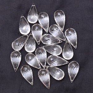 Perles de quartz AAA+ facettées en forme de goutte d'eau, 8x16 mm, cristal de quartz naturel transparent, pierres semi-précieuses, perles en vrac pour bijoux - Product Image 4