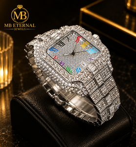 MB ETERNAL JEWELS นาฬิกาควอทซ์ทรงสี่เหลี่ยมประดับเพชร สายโลหะผสม 41 มม. หน้าปัดตัวเลขโรมัน นาฬิกาผู้ชายสุดหรูของซิติเซ่น - Product Image 4