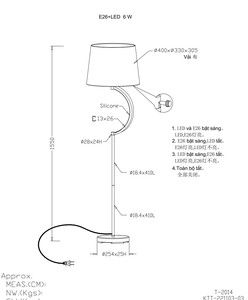 Lampadaire en fer en promotion, design nordique moderne et minimaliste pour hôtel, lecture et éclairage sur pied, E26 + LED 6W - Product Image 6