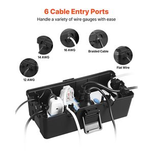 Scatola Elettrica da Esterno Impermeabile IP54, Copertura per Cavo di Prolunga Resistente alle Intemperie, Grande 9.4 X 4.3 X 2.8, Connessione per Prese e Luci da Giardino - Product Image 3
