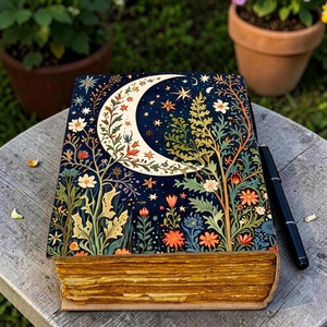 Tree <b>Life</b> Vintage Leather <b>Journal</b> Handmade Botanical Spiral Bound Notebook 200 Sheets Witchcraft Grimoire Diary Unique Gift for - Product Image 4