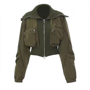 Streetwear Windbreaker Jogging <b>Zip</b> <b>up</b> Nylon Bomber <b>Jacket</b> Fashion Ladies Wholesale Plain Casual Breathable <b>Women</b> <b>Jacket</b> - Product Image 5