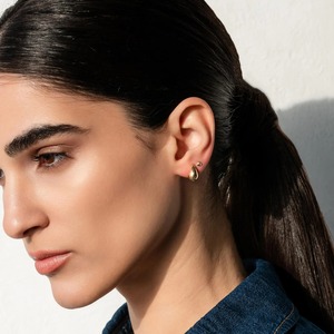 Pendientes de Oro Sólido de 14K, Hechos a Mano, Joyería de Oro Abultada, Minimalistas, Certificados por IGI, para Fiestas, Uso Diario, Regalo para Mujeres y Niñas - Product Image 4