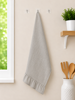 Serviette de cuisine en lin faite à la main avec bord festonné, torchon carré, décoration personnalisée pour la maison, pour la mise en table de mariage ou de fête