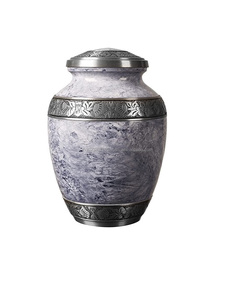 Urne de cendres humaines de crémation adulte en aluminium lourd pour l'affichage décoratif de mémoire d'hommage de stockage de restes funéraires sécurisés - Product Image 1