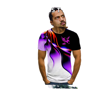 เสื้อยืดเจอร์ซีย์ผู้ชาย/ยูนิเซ็กซ์ คุณภาพสูง ทรงหลวม สไตล์ลำลอง พิมพ์ลายกราฟิกดิจิทัล 100% โพลีเอสเตอร์ ระบายอากาศได้ดี เป็นมิตรกับสิ่งแวดล้อม - Product Image 2