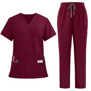 ชุดยูนิฟอร์มพยาบาลแบบทอผ้าแฟชั่นสำหรับทุกเพศ พร้อมปักโลโก้ตามสั่ง ระบายอากาศได้ดี ชุดสครับสำหรับโรงพยาบาล ชุดจั๊มสูทสำหรับร้านเสริมสวยและสปา ชุดสครับคาร์โก้สำหรับผู้หญิง - Product Image 2
