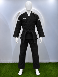 Customizable Black BJJ Gi Set Professional Pearl Weave Jiu Jitsu <b>Jacket</b> with Durable Reinforced Martial Arts Pants - Product Image 3