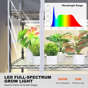 Copertura del termometro di avviamento del Timer con supporto per piante a 4 livelli 180W a spettro completo; Mini mensola luminosa per serra per un uso efficiente - Product Image 4