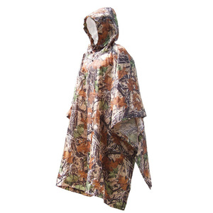 Poncho de pluie unisexe noir imperméable à capuche avec fermeture éclair, coupe longue et ample pour adulte, poncho d'extérieur - Product Image 3