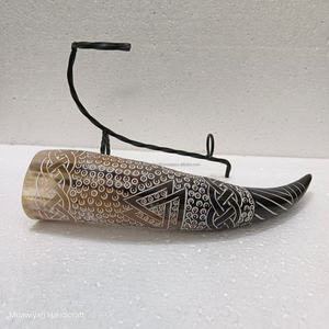 Produit à forte demande 100% corne à boire de boeuf de haute qualité avec support sculpté et en fer caractéristique écologique Style de luxe décoratif - Product Image 4