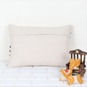 Hand Tufted Texture Boho Ivory and Orange Fringe Cushion Cover Handmade Decorative <b>Pillow</b> <b>Case</b> for Sofa Bedroom Living Room Home - Product Image 2