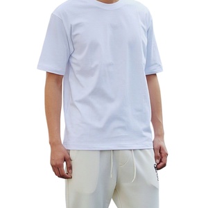 เสื้อยืดแขนสั้นสำหรับผู้ชายและผู้หญิงทรงหลวมพิมพ์โลโก้พองยาวไซส์ใหญ่พิเศษทำจากผ้าฝ้าย100% ตามสั่ง - Product Image 1
