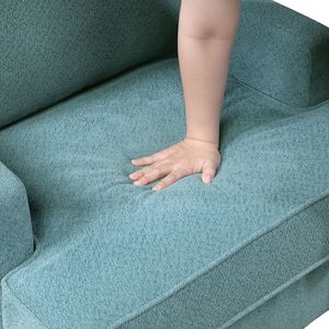 Poltrona Moderna Comfort in Ciniglia Color Pavone con Gambe in Metallo Dorato e Base in Compensato Resistente per Soggiorno - Product Image 5