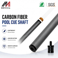 Batang Tongkat Biliard Meibang Carbon Fiber Pro Taper Low Deflection, Pengganti Batang Biliard, Anyaman Twill 3K, Berat 19oz, 1/2 Split Cue