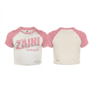 Camiseta Corta para Mujer, 240 GSM, Algodón Premium, Sin Mangas, Blanca, Transpirable, Antiarrugas, Verano, Corte Ajustado, Manga Raglán, OEM - Product Image 1