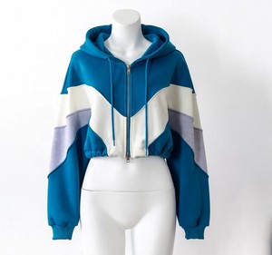 Ladies Fashion Crop Hoodie Stylish Hooded <b>Sweatshirt</b> Comfortable Casual Streetwear Wholesale Manufacturer Factory OEM ODM Wholes - Product Image 1