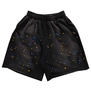 Shorts en strass de qualité supérieure, noir minuit, accents en cristal furtifs, logo personnalisé, marque privée, exportation mondiale - Product Image 1