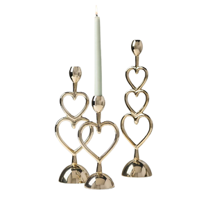 Porte-bougies décoratifs en laiton en forme de cœur, centre de table, au meilleur prix - Product Image 1
