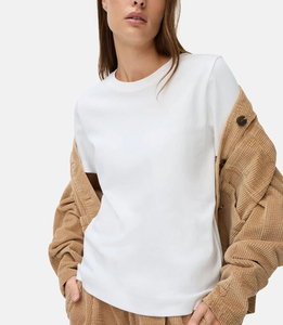 Oversized Summer <b>Top</b> <b>White</b> Crew Neck T-Shirts Trendy Street Style Casual Tee Women's Loose Fit Cotton T-Shirt - Product Image 6