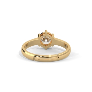 Anillo de Compromiso con Diamante Cultivado en Laboratorio, Corte Brillante Redondo de 1 Quilate, Oro Sólido de 14K, Engaste de Puntas, Joyería para Mujer - Product Image 4