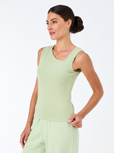 Camiseta sin mangas transpirable con cuello redondo para mujer, ajuste ceñido, informal, para verano, prenda de primera calidad - Product Image 3
