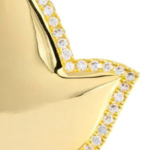 Broche en forme de feuille de lierre en cristal doré avec bordure en strass étincelant, accessoire de bijoux décoratif élégant pour femmes et filles - Product Image 2