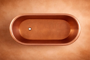 Baignoire autoportante de luxe en cuivre massif, faite à la main, de forme ovale, couleur et logo personnalisables, pour rénovation de salle de bain contemporaine - Product Image 5
