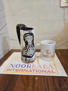 Auténtica taza de cuerno vikingo hecha a mano, estilo Animal de Navidad, cuerno para beber con Base acrílica para Mead Ale y cerveza - Product Image 6