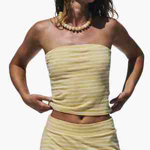 Women Striped Knitted Two Piece Set Sleeveless Top Full Length <b>Pants</b> Casual Spring Summer Loose Fit Breathable Cotton Spandex - Product Image 4
