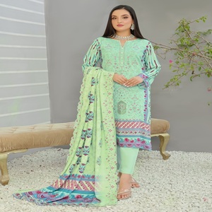 Magnifique lin 3 pièces Salwar Kameez pakistanais prêt-à-porter quotidien pour femmes Bin Hameed Vol GULFISHAN pour adultes - Product Image 3