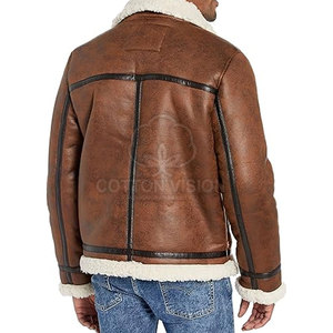 Veste en cuir véritable pour homme, doublée de fourrure, chaude pour l'hiver, veste en peau de mouton pour homme, taille adulte - Product Image 3